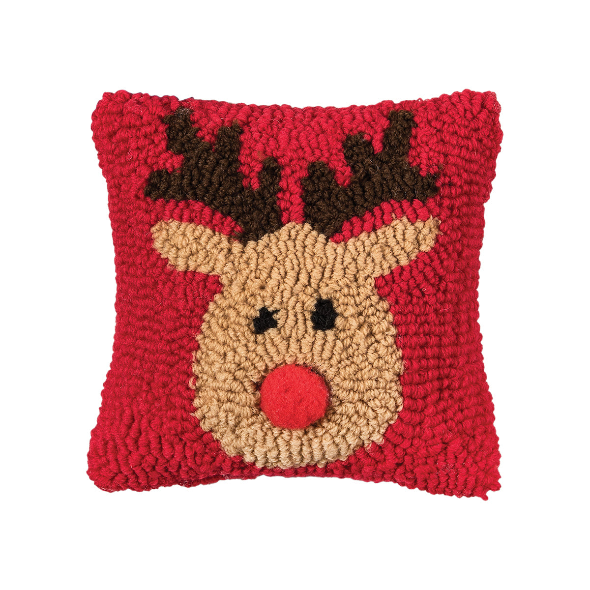 Reindeer Games Hooked Mini Pillow