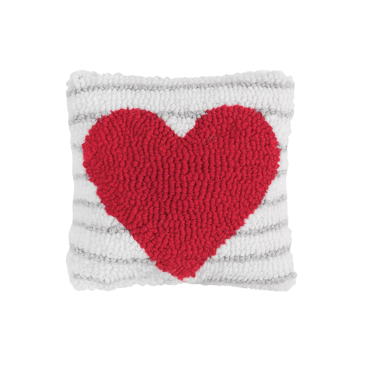 Heart Stripe Hooked Mini Pillow
