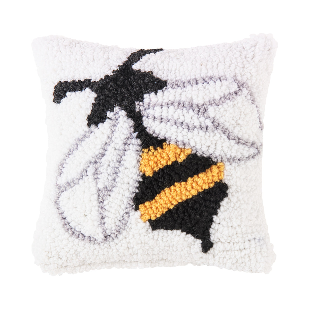 Bumble Bee Hooked Mini Pillow