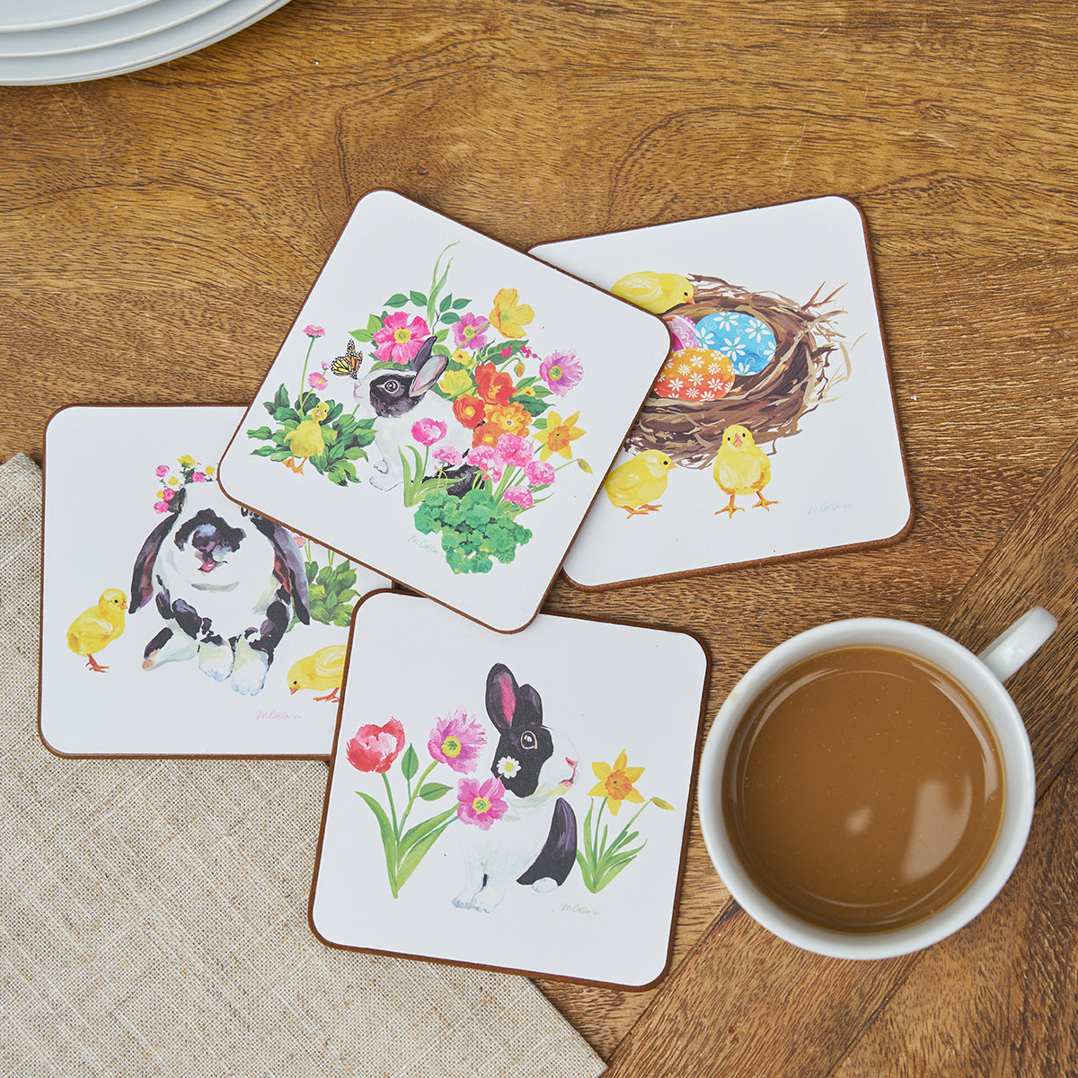 Easter Garden Coasters, Set of 4