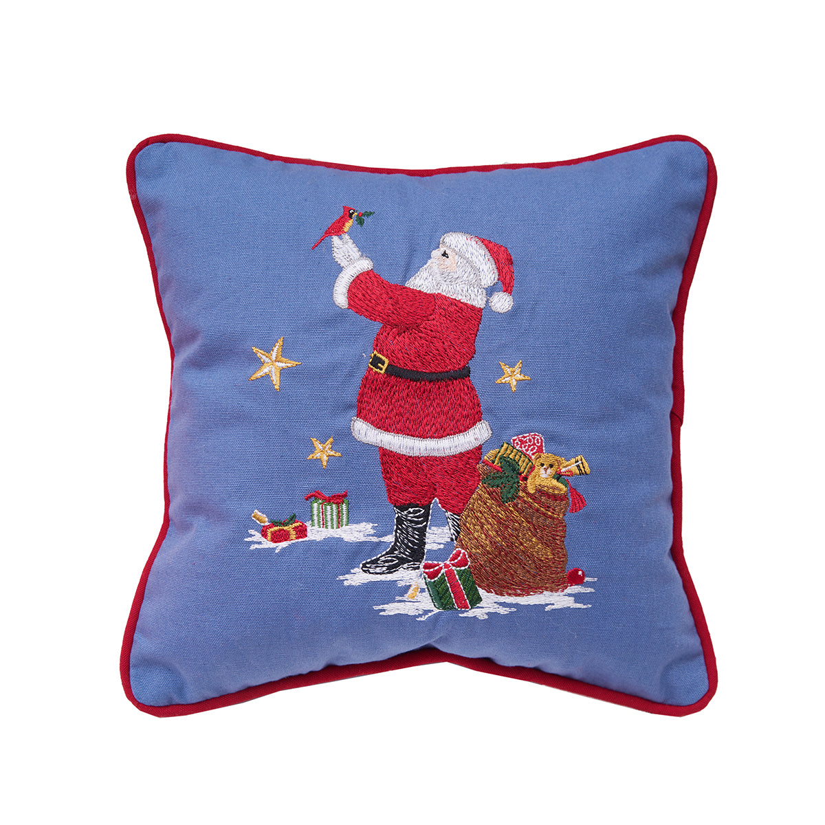 Santa and Cardinal Mini Pillow