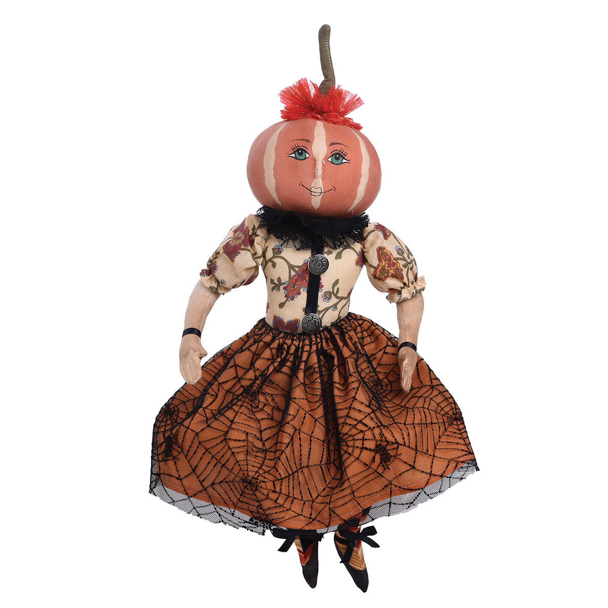 Penelope Pumpkin Head Girl Figurine