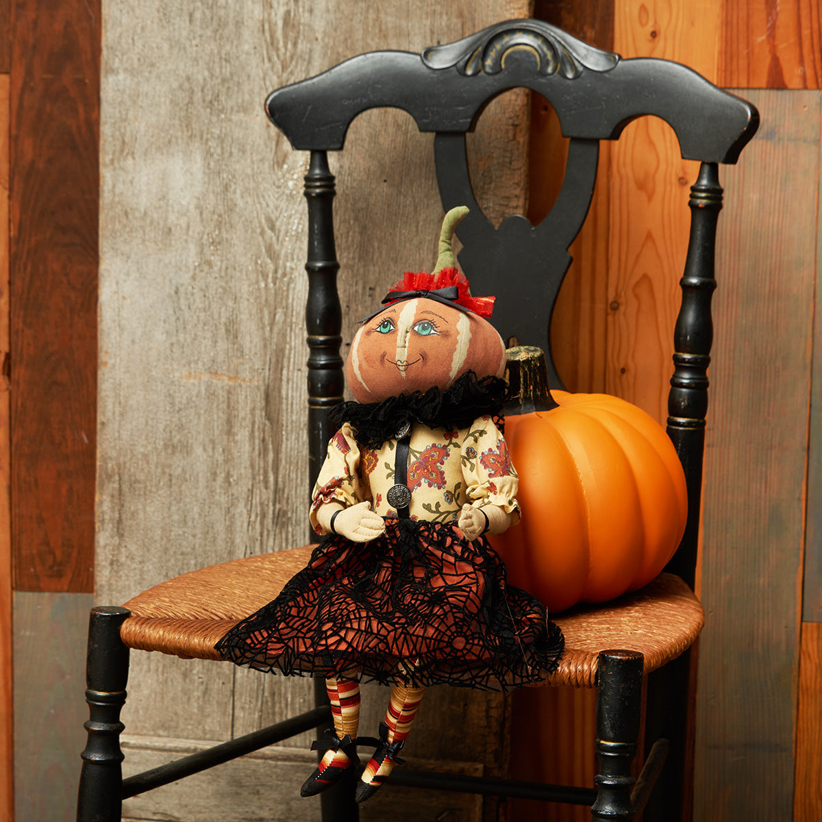 Penelope Pumpkin Head Girl Figurine