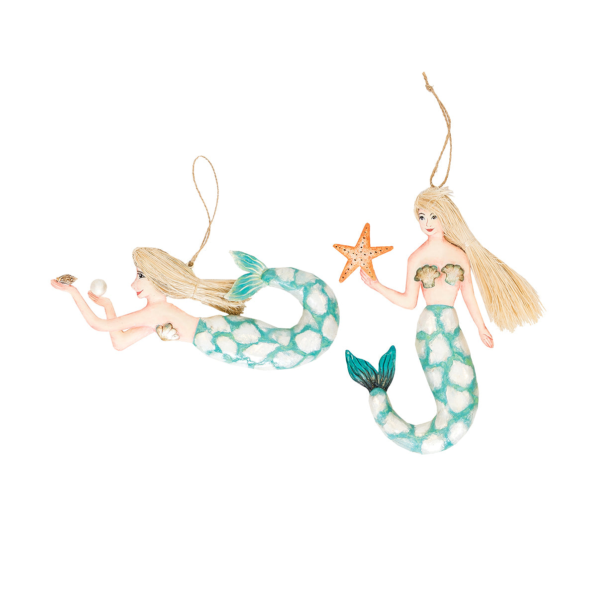 Mosaic Mermaid Ornament Set
