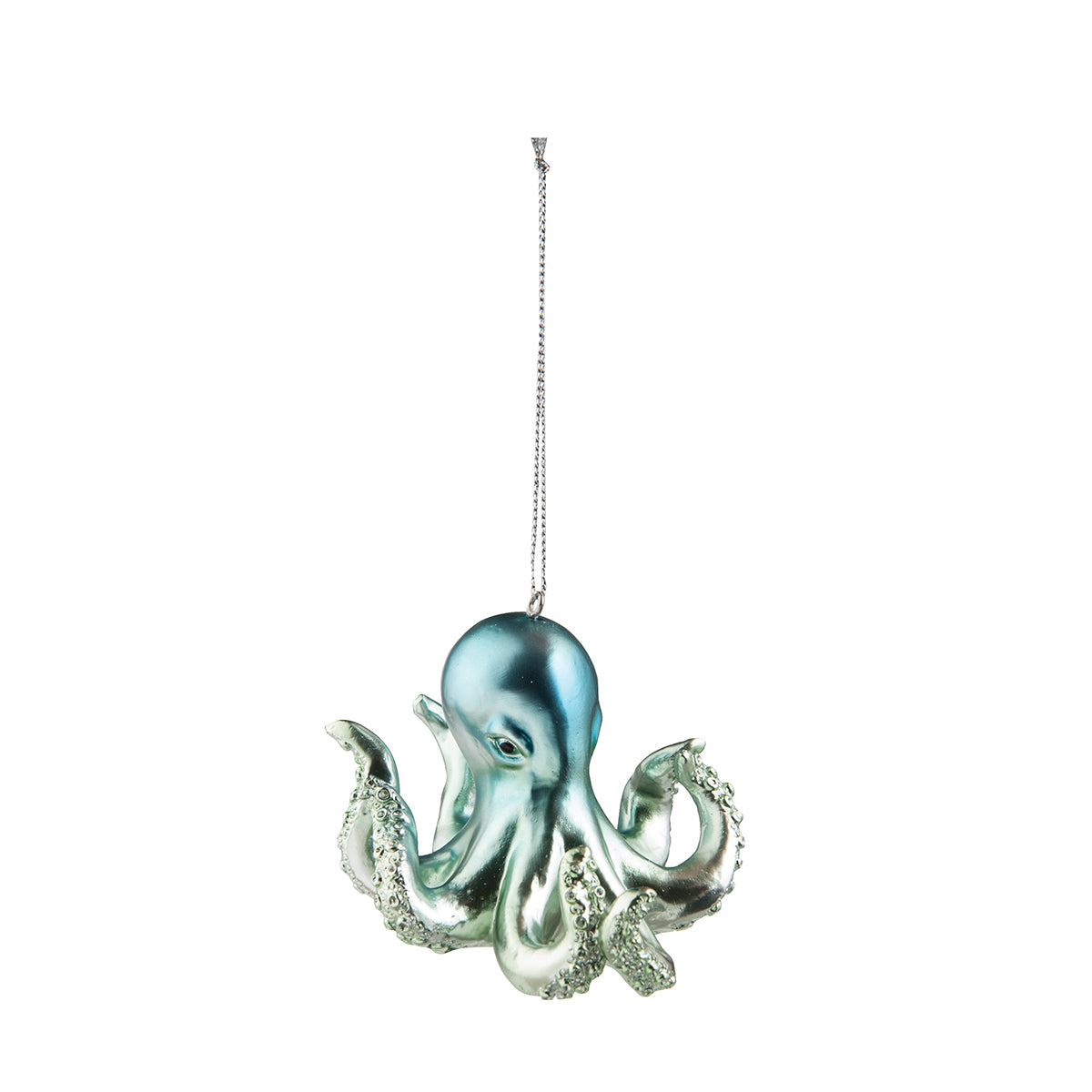 Iridescent Blue Octopus Ornament