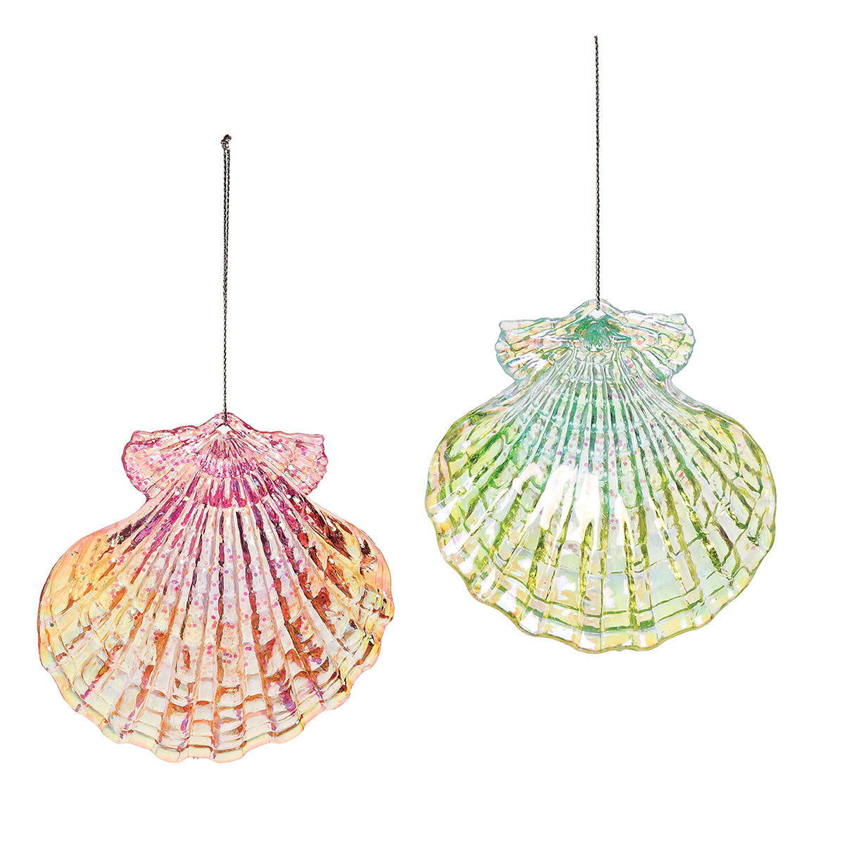 Sparkle Scallop Shell Ornament Set