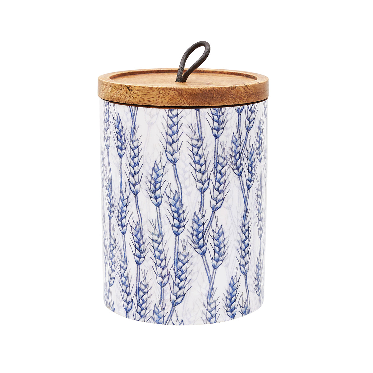 Medium Blue Harvest Mango Wood Canister