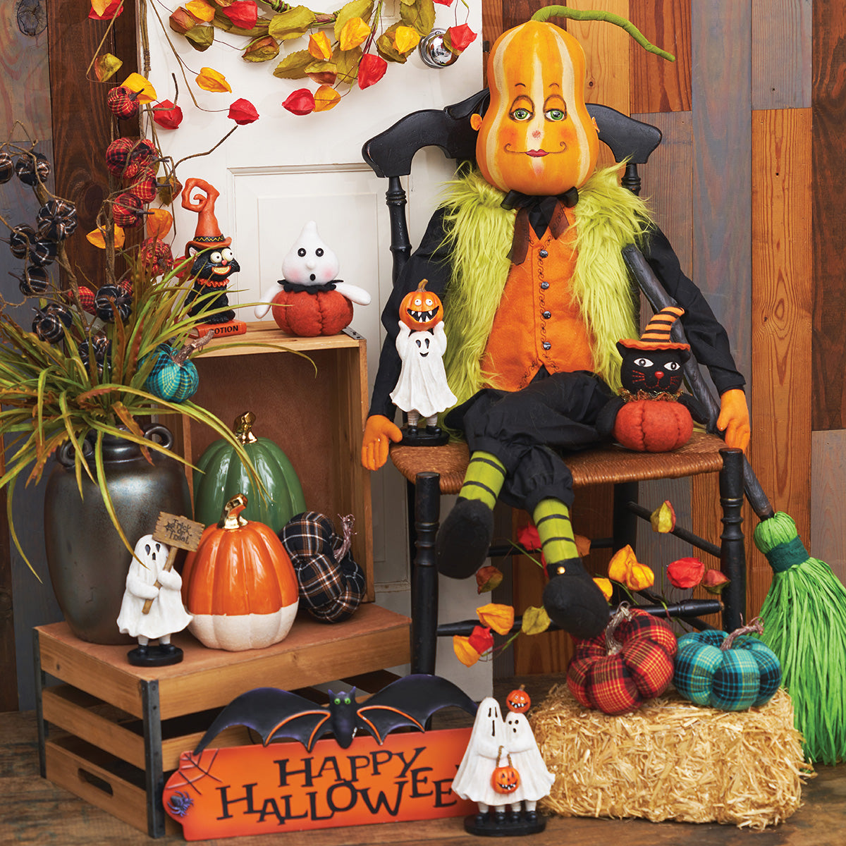 Kid Ghost with Trick-Or-Treat Sign Figurine