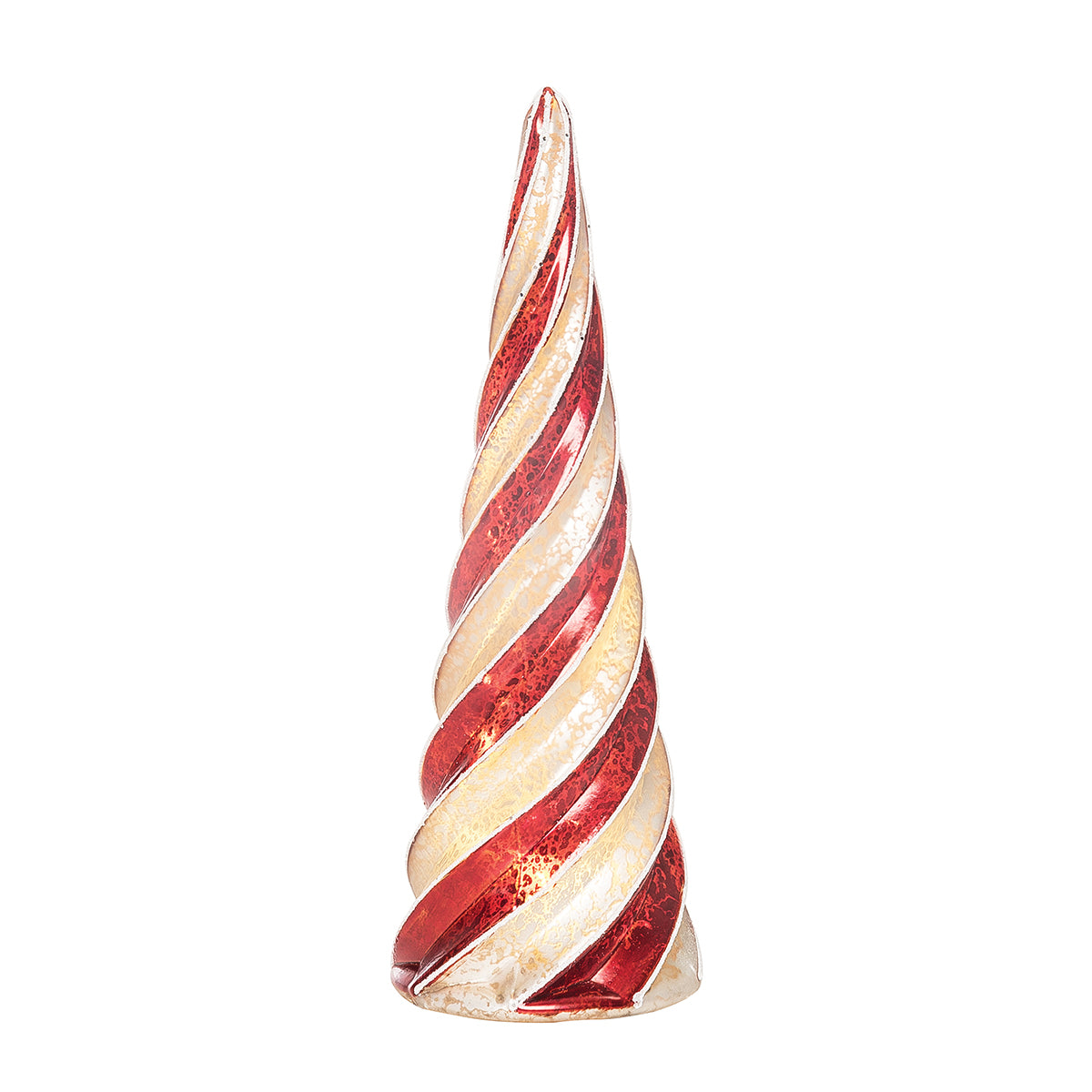 9.5 in. Peppermint Twist Glass Tree