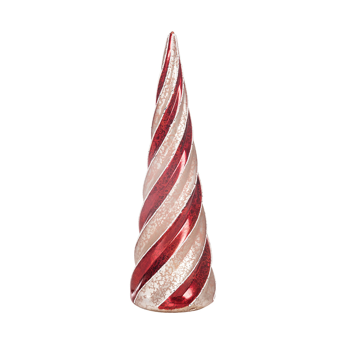 12 in. Peppermint Twist Glass Tree