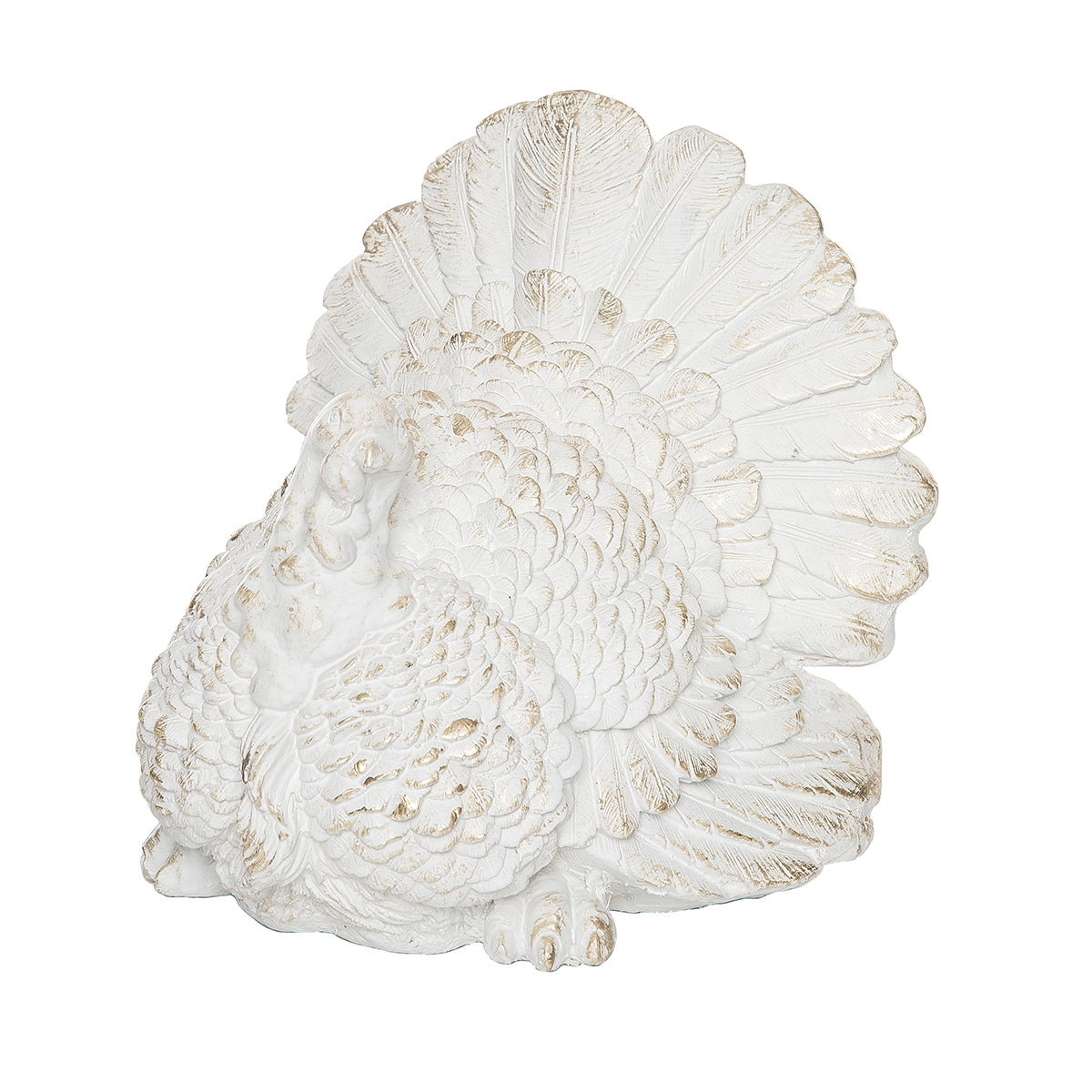 Large Champagne & White Turkey Figurine