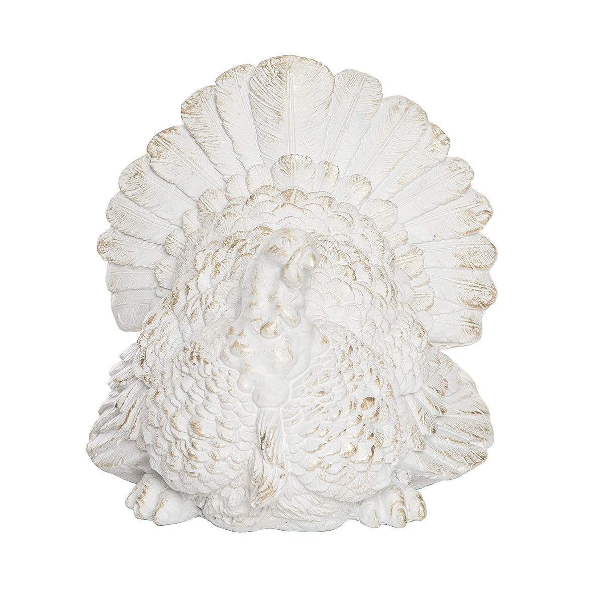Large Champagne & White Turkey Figurine