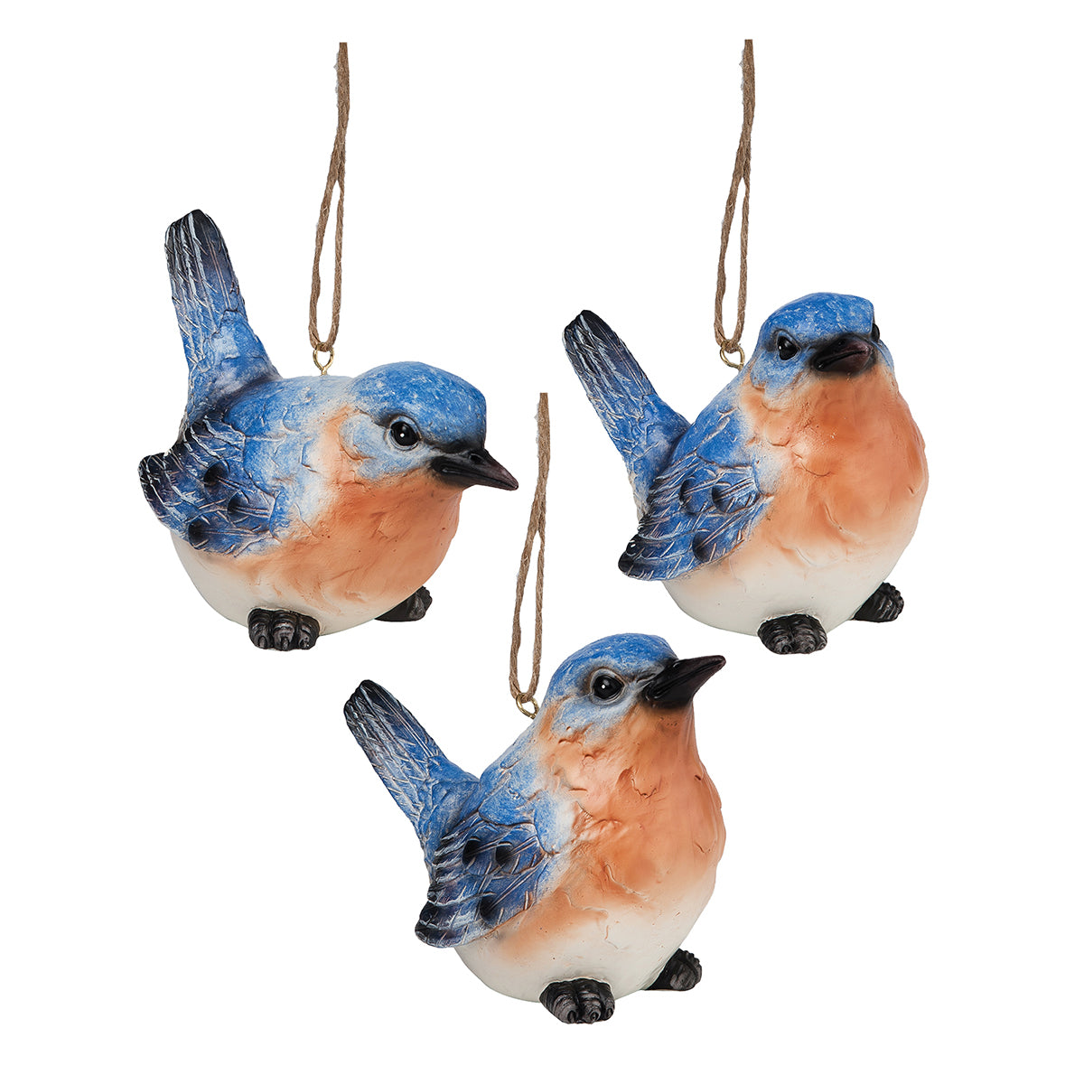 Blue Birds Ornament Set