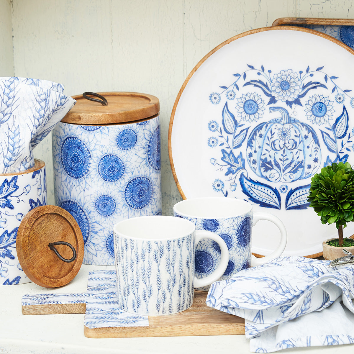 Blue Harvest Wheat Mango Wood Server