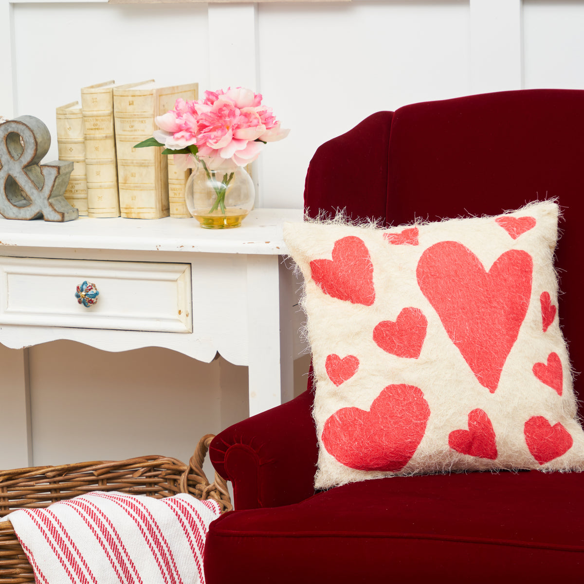 C&F Home Valentine's Day Hearts Pillow