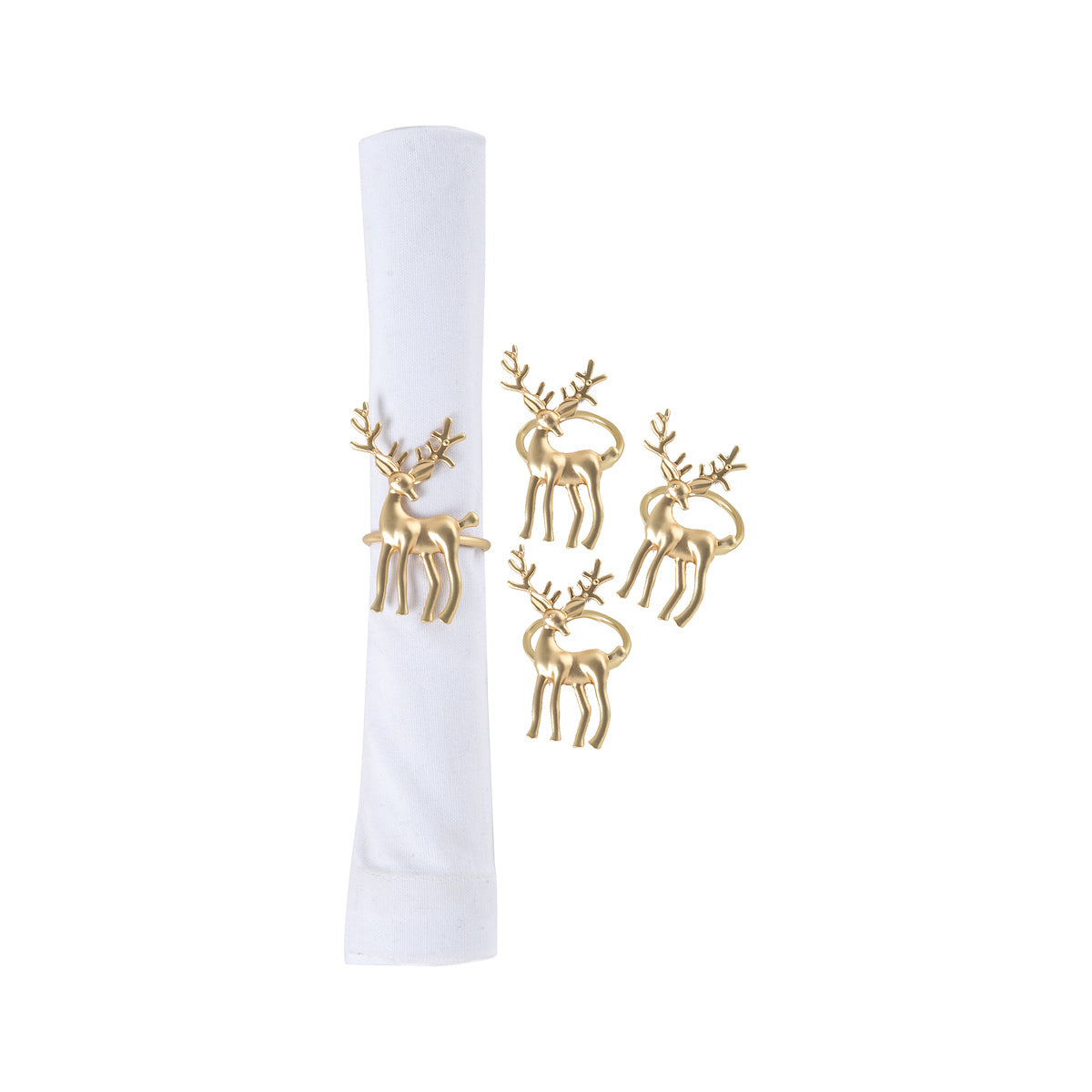 Gold Deer Napkin Ring, Set of 4