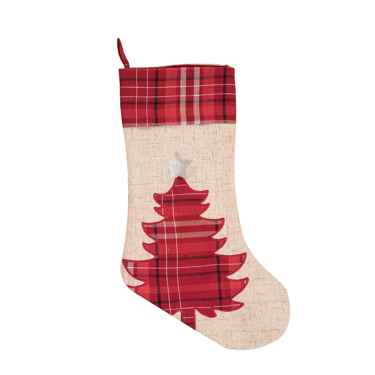 Plaid Christmas Tree Stocking