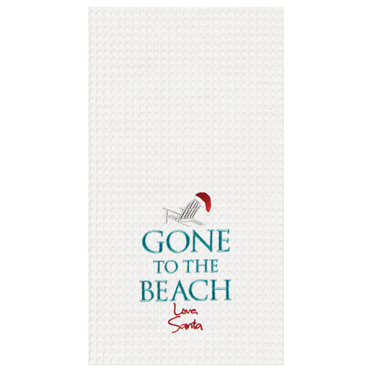 Gone To The Beach Santa Kitchen Towel