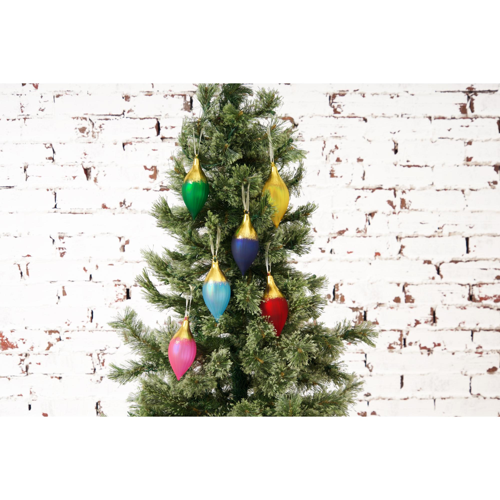 boho gold & color ornament, set of 6