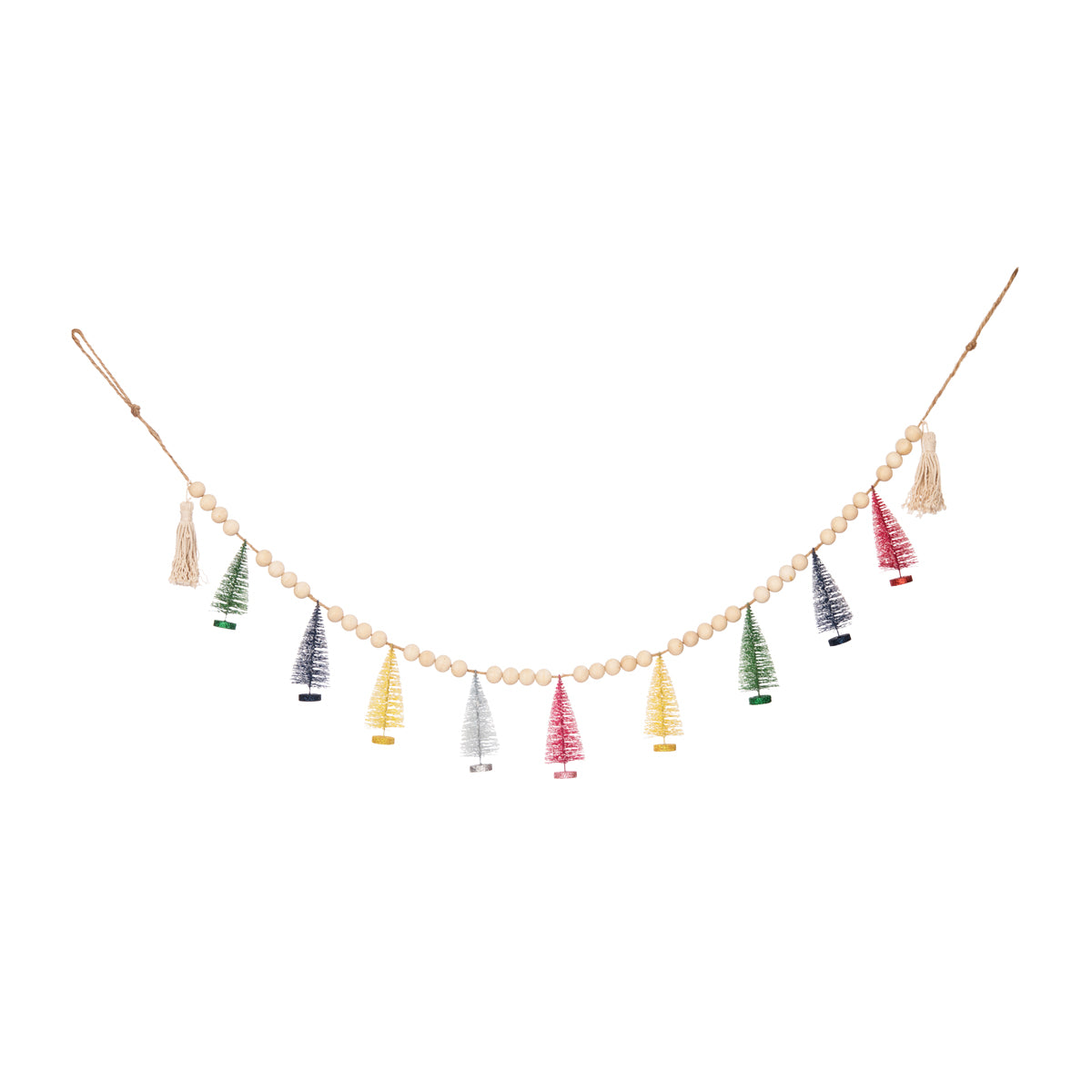color bottle brush tree garland