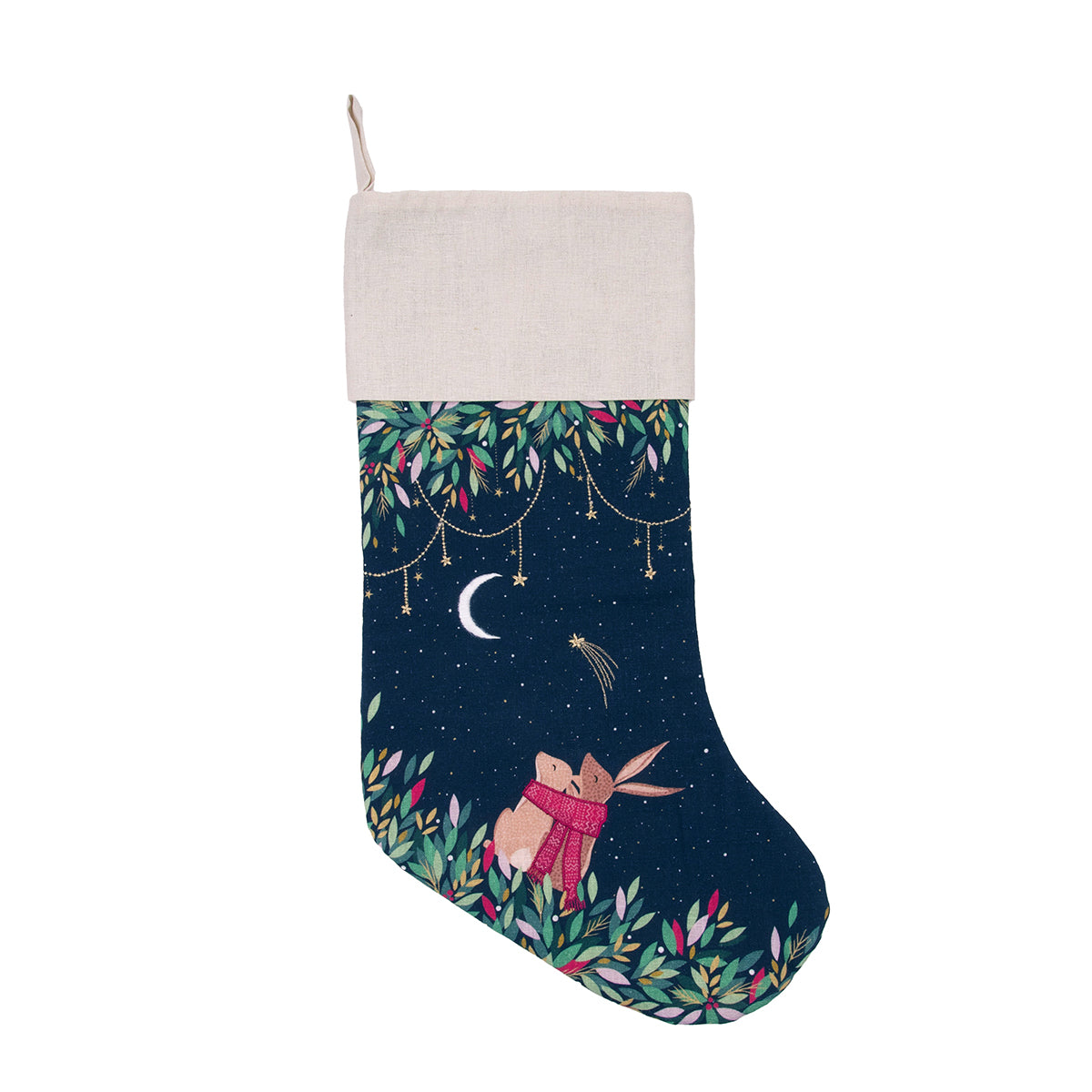 A moonlit rabbits stocking.