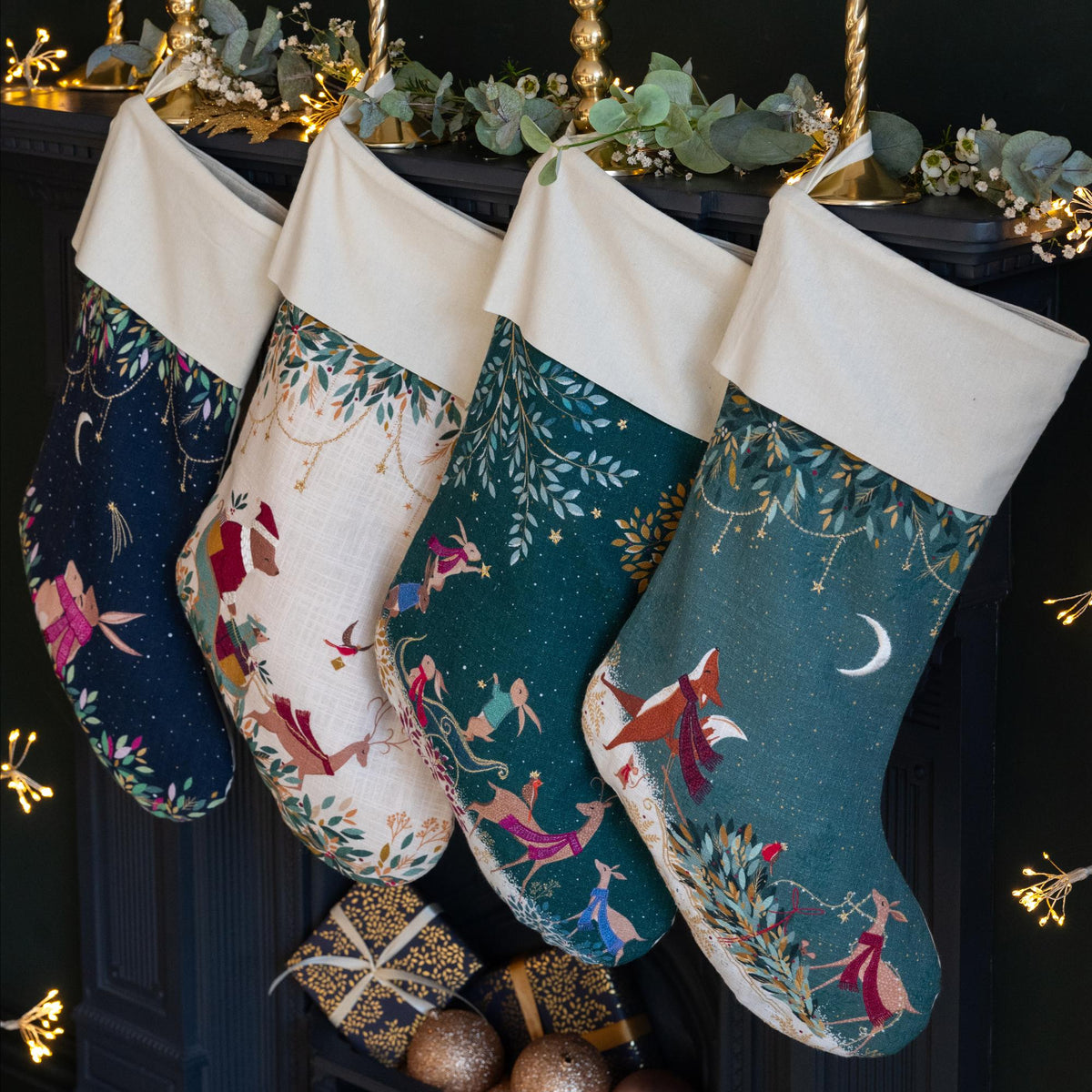 A rabbit sleigh stocking.