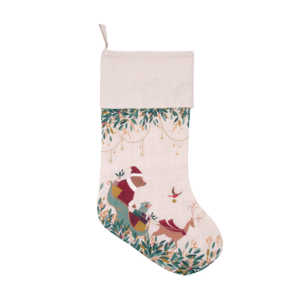 A santa bear stocking.