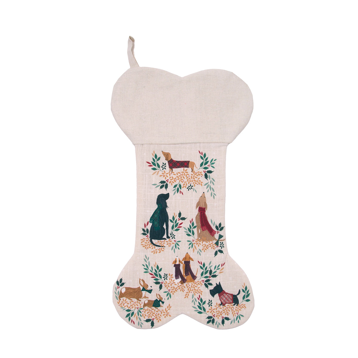 A bone shaped stocking.