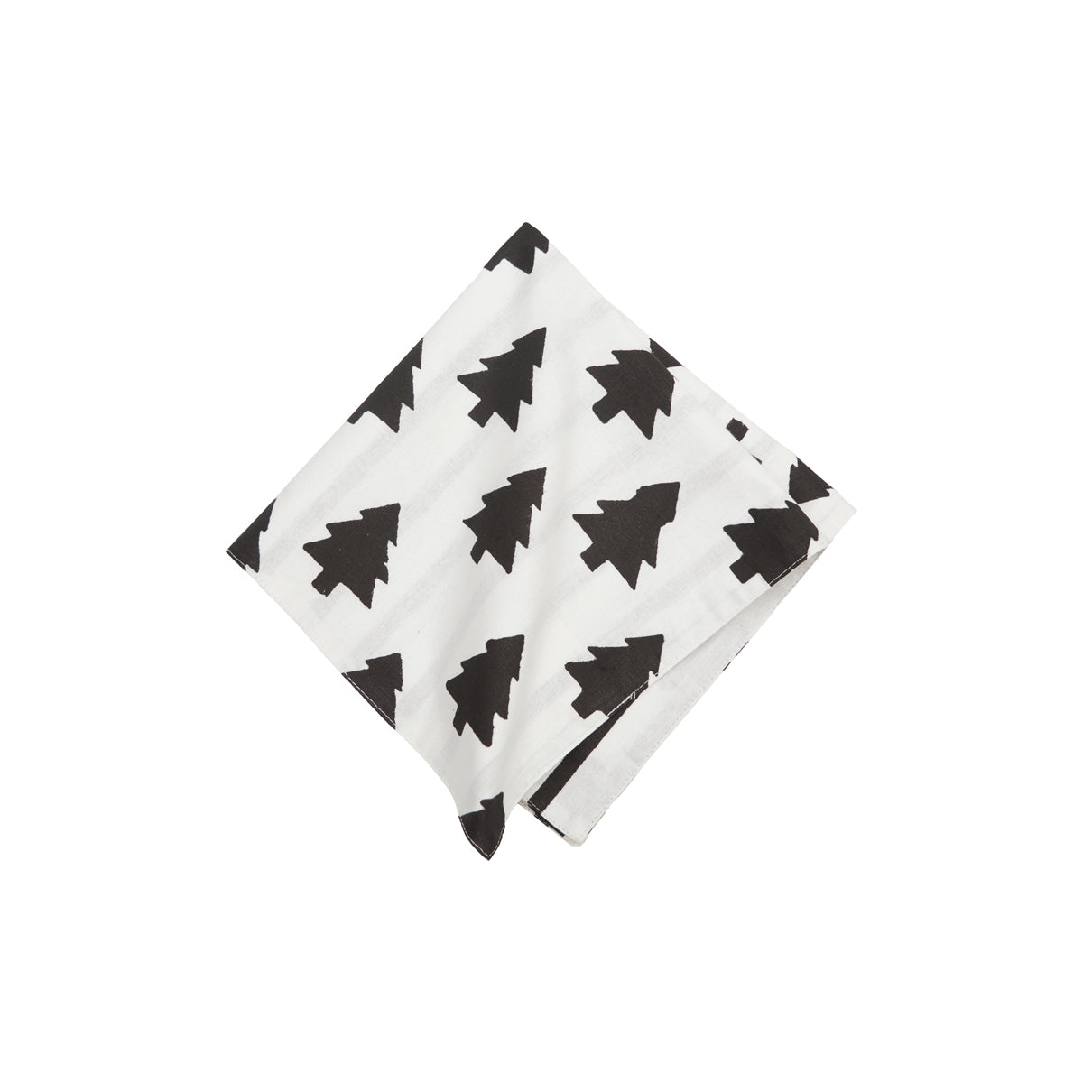 black & white forest table linens