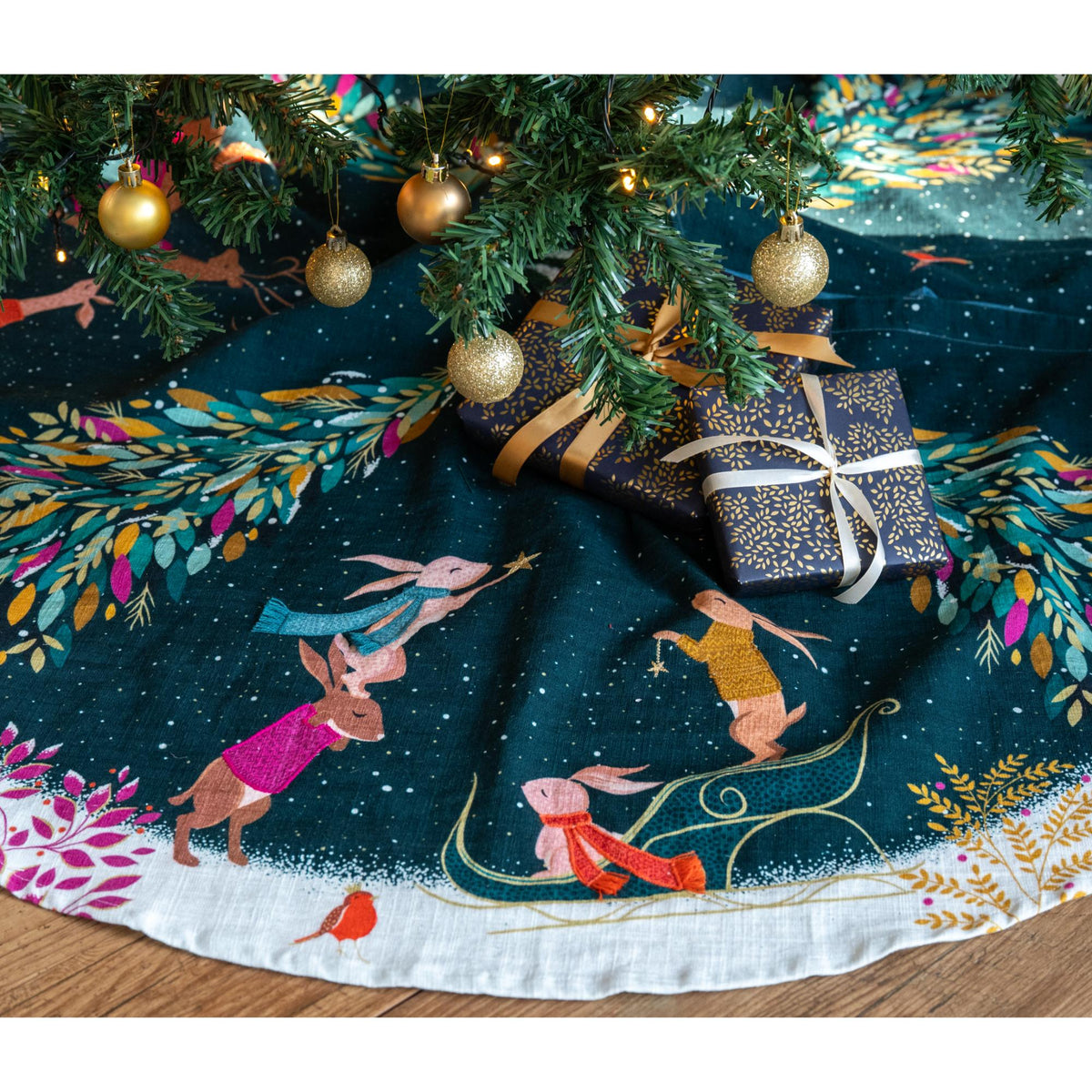 A woodland tales tree skirt.