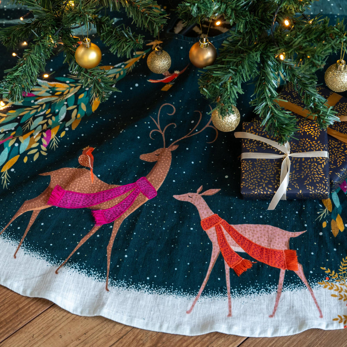 A woodland tales tree skirt.