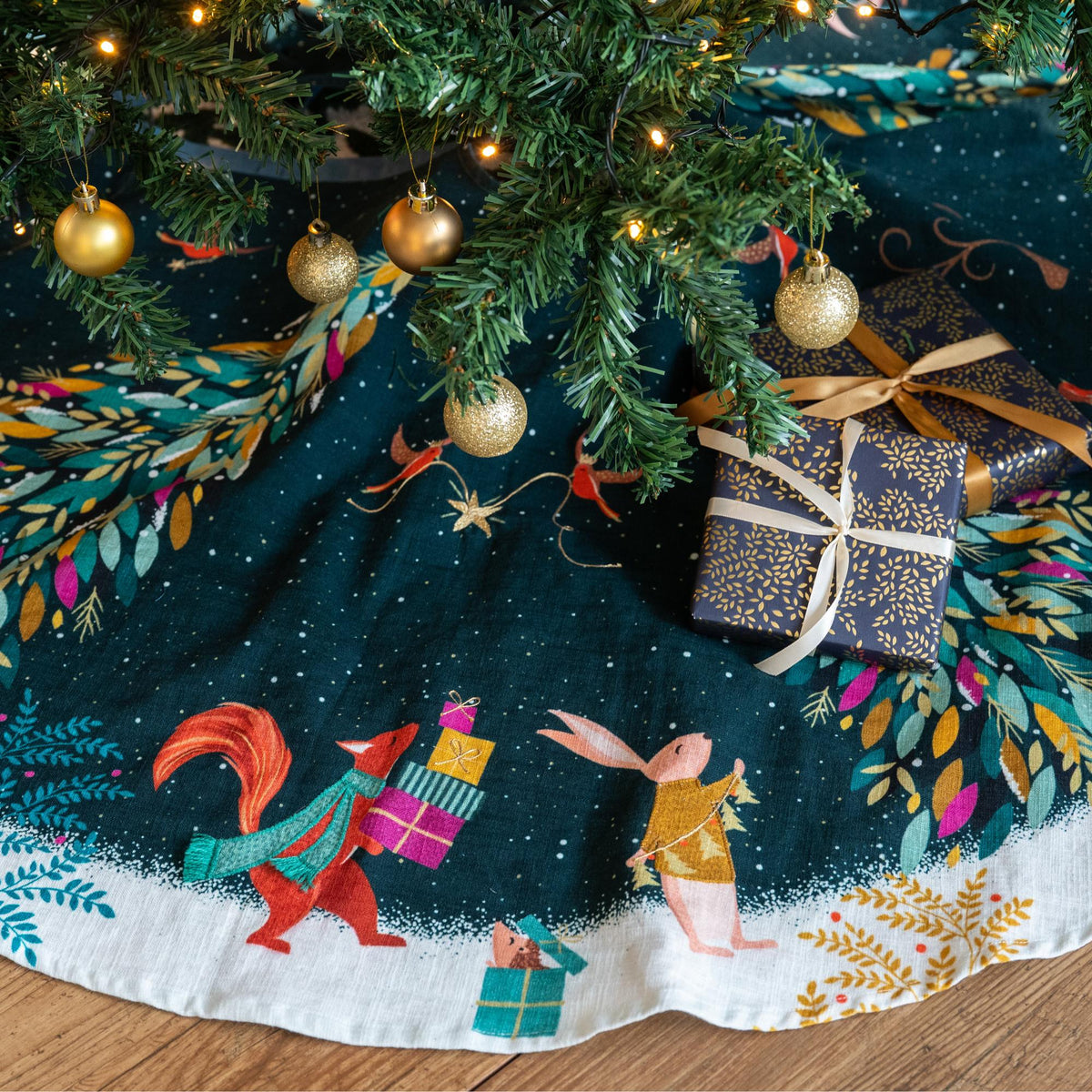A woodland tales tree skirt.