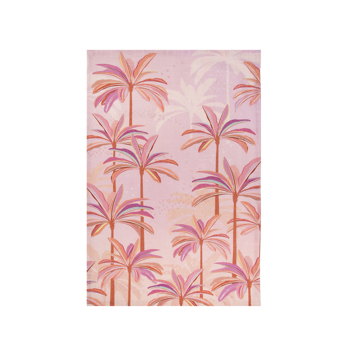 A pink palms screen printed towel.