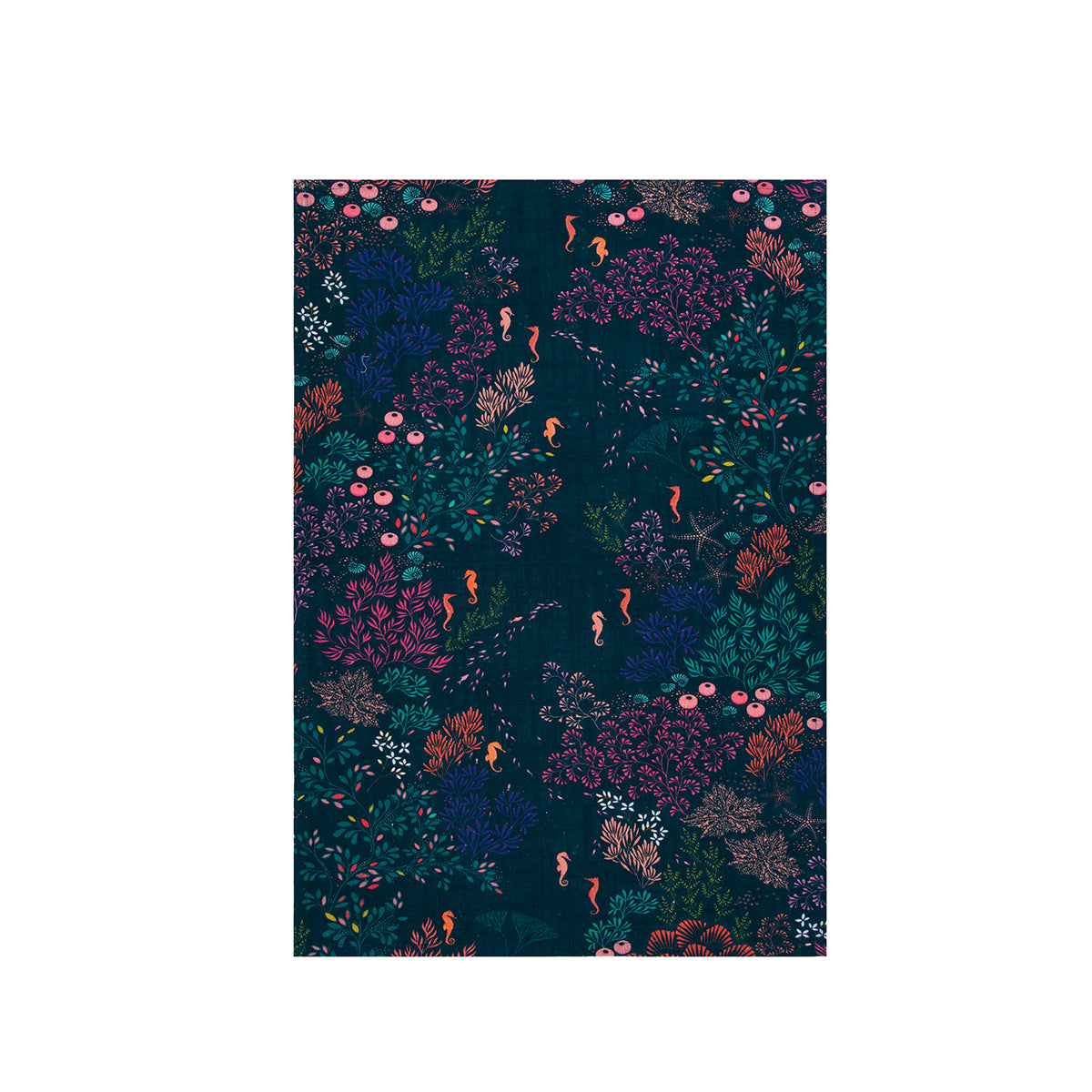A underwater dark screen printed towel.