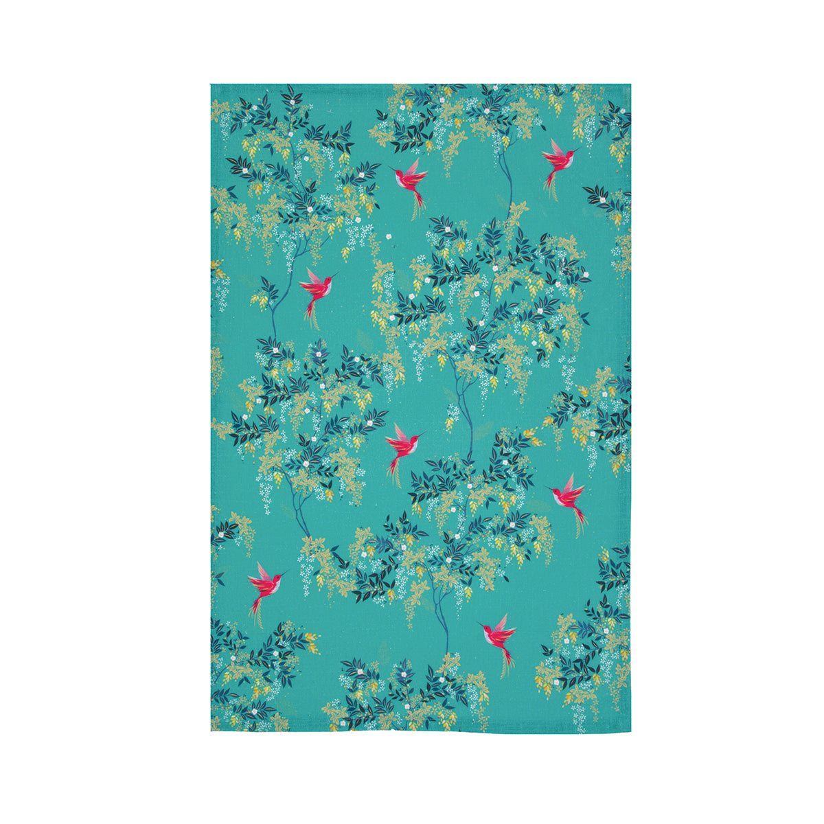 A chelsea teal screen printed towel.