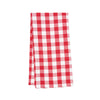woven red and white checkered gingham kitchen towel