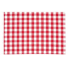 red and white plaid woven table linens