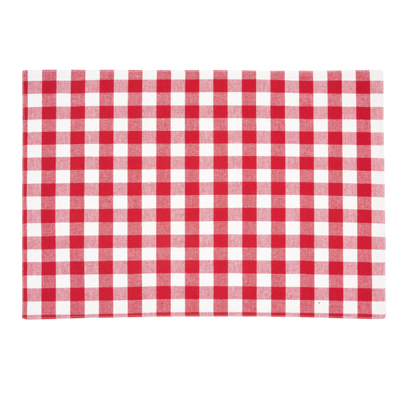 red and white plaid woven table linens