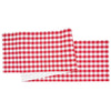 red and white plaid woven table linens