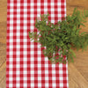 red and white plaid woven table linens