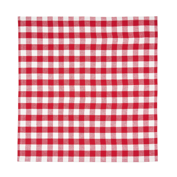 red and white plaid woven table linens