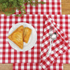 red and white plaid woven table linens