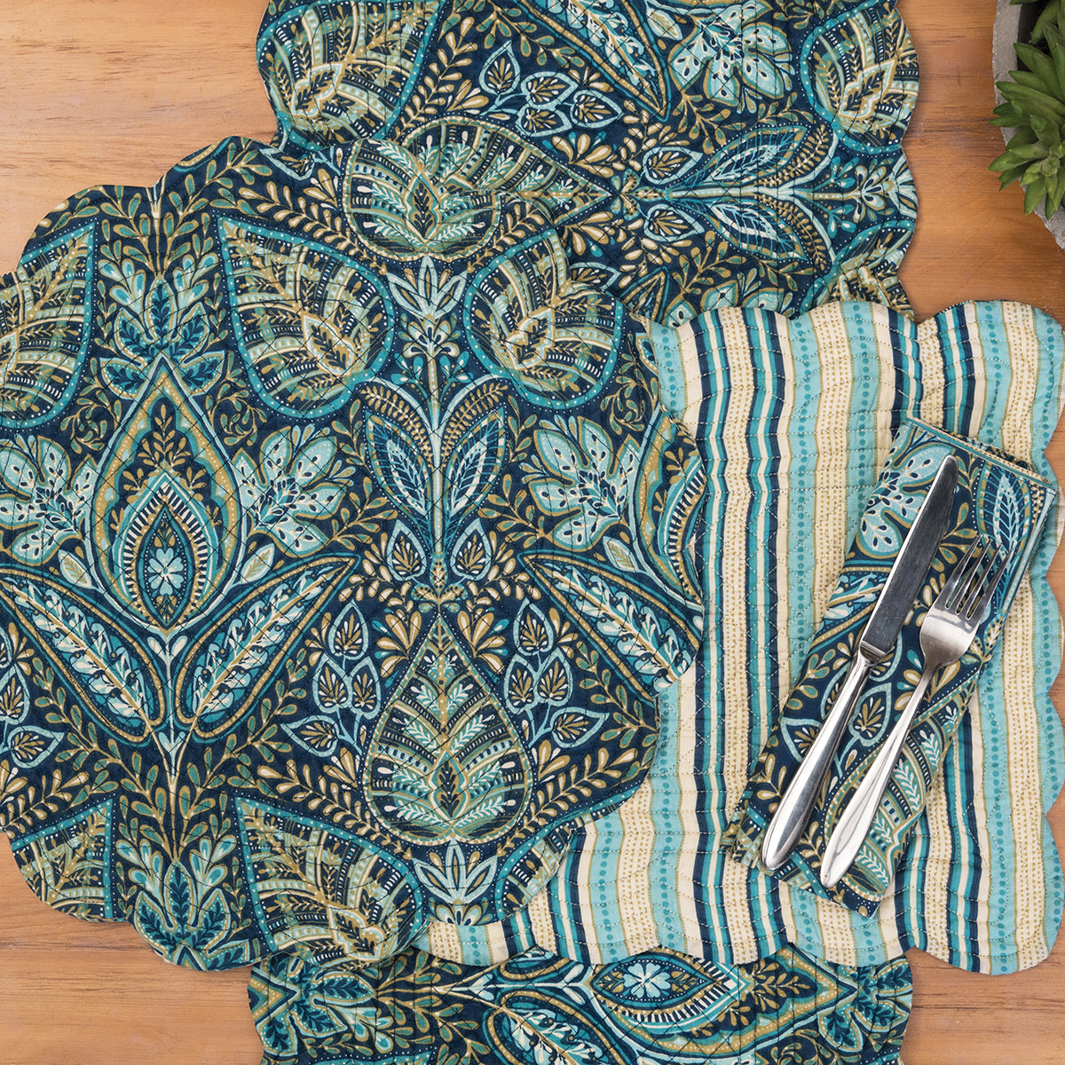 Bailey Blue Table Linens