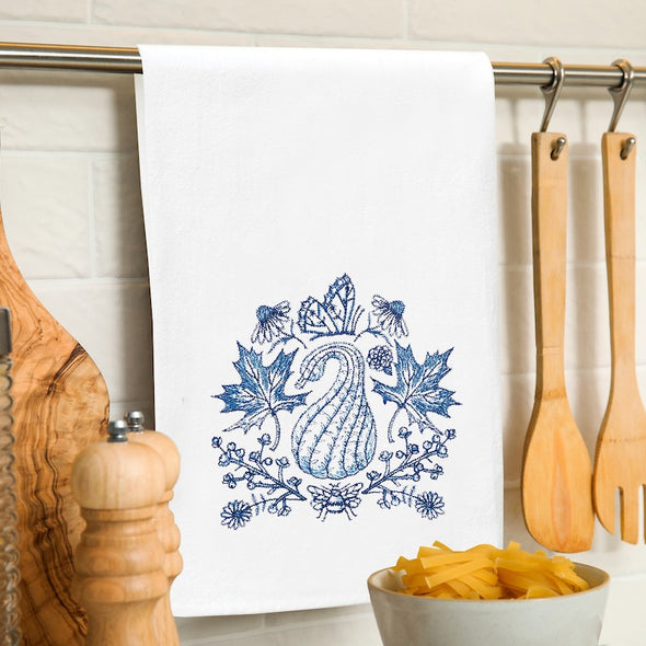 Blue gourd towel in a kitchen