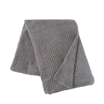 knitted indoor outdoor gray throw