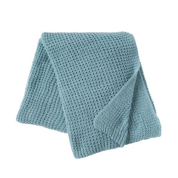 knitted indoor outdoor blue green throw