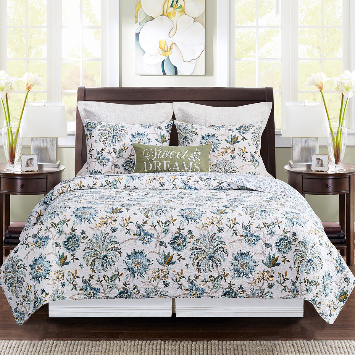 Braganza Teal Quilt Set