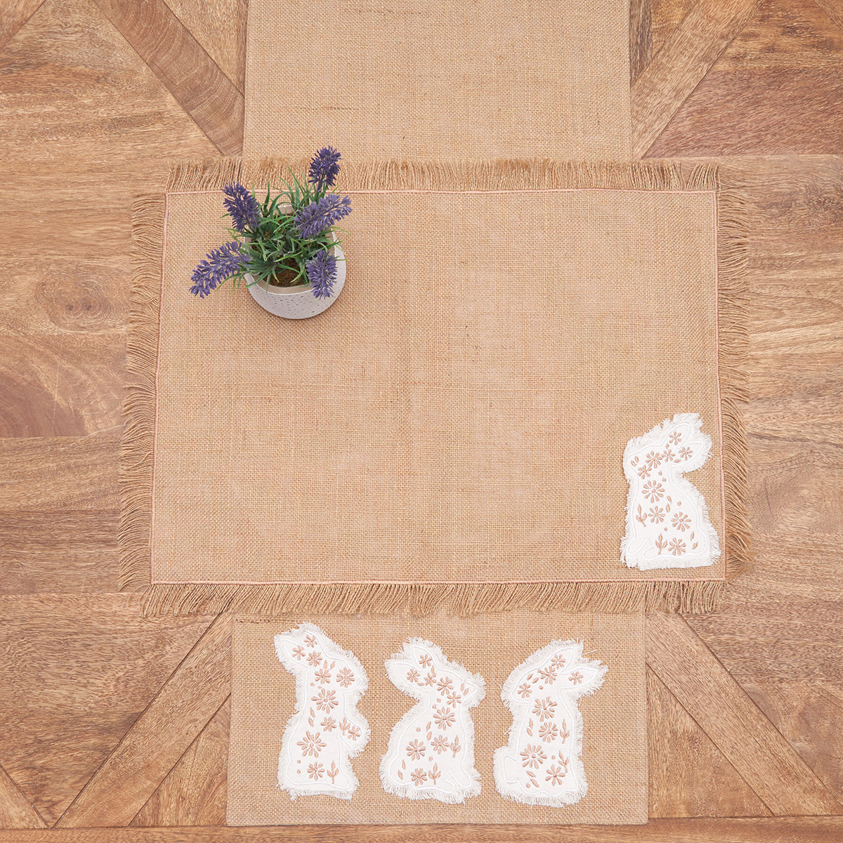 Burlap Bunny Table Linens