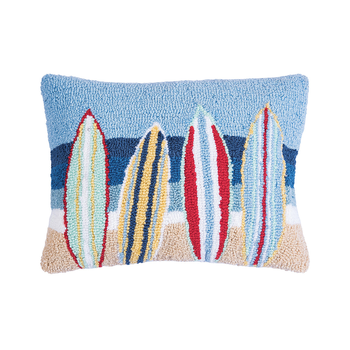 Surfboard Beach Hooked Pillow