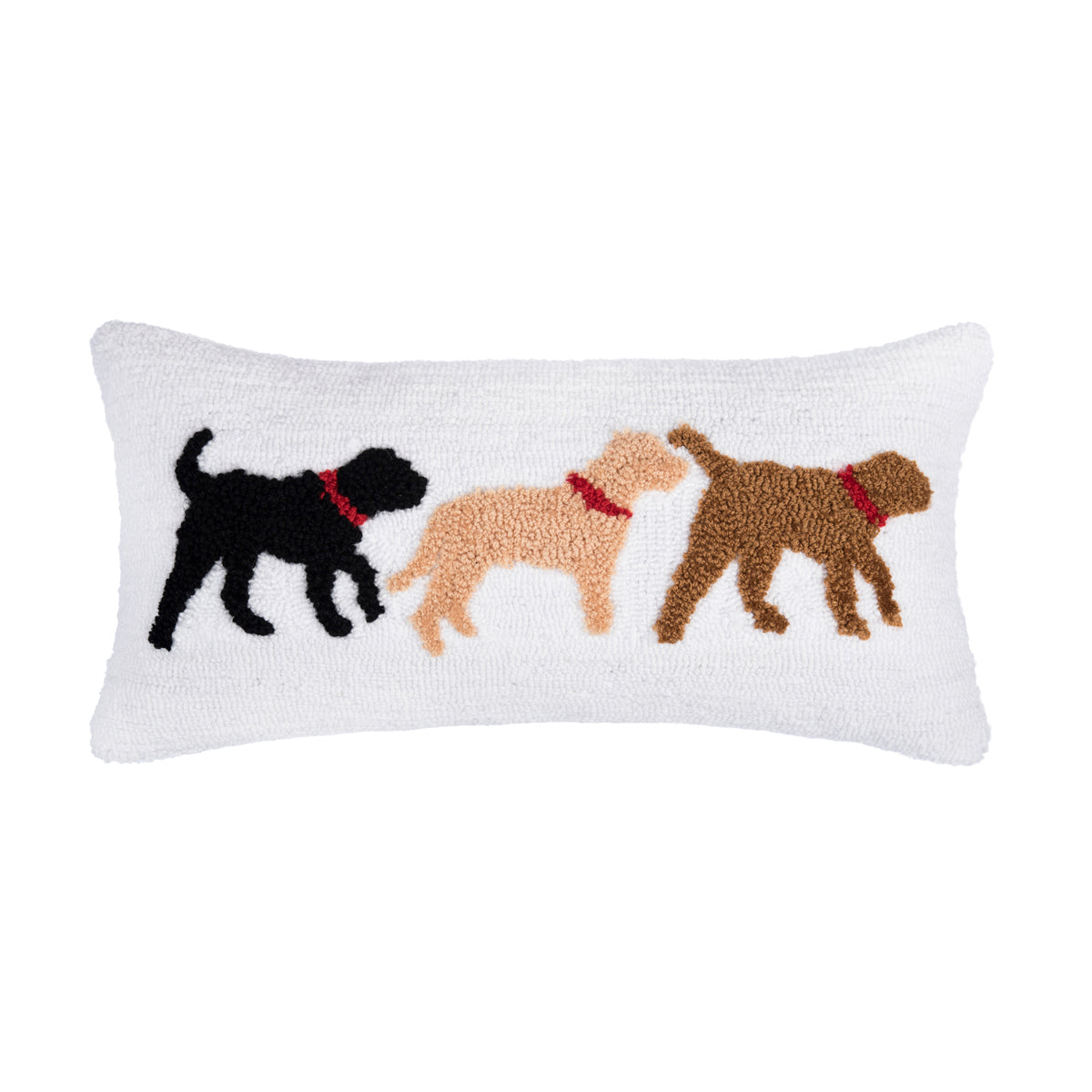 Dog Trio Hooked Pillow